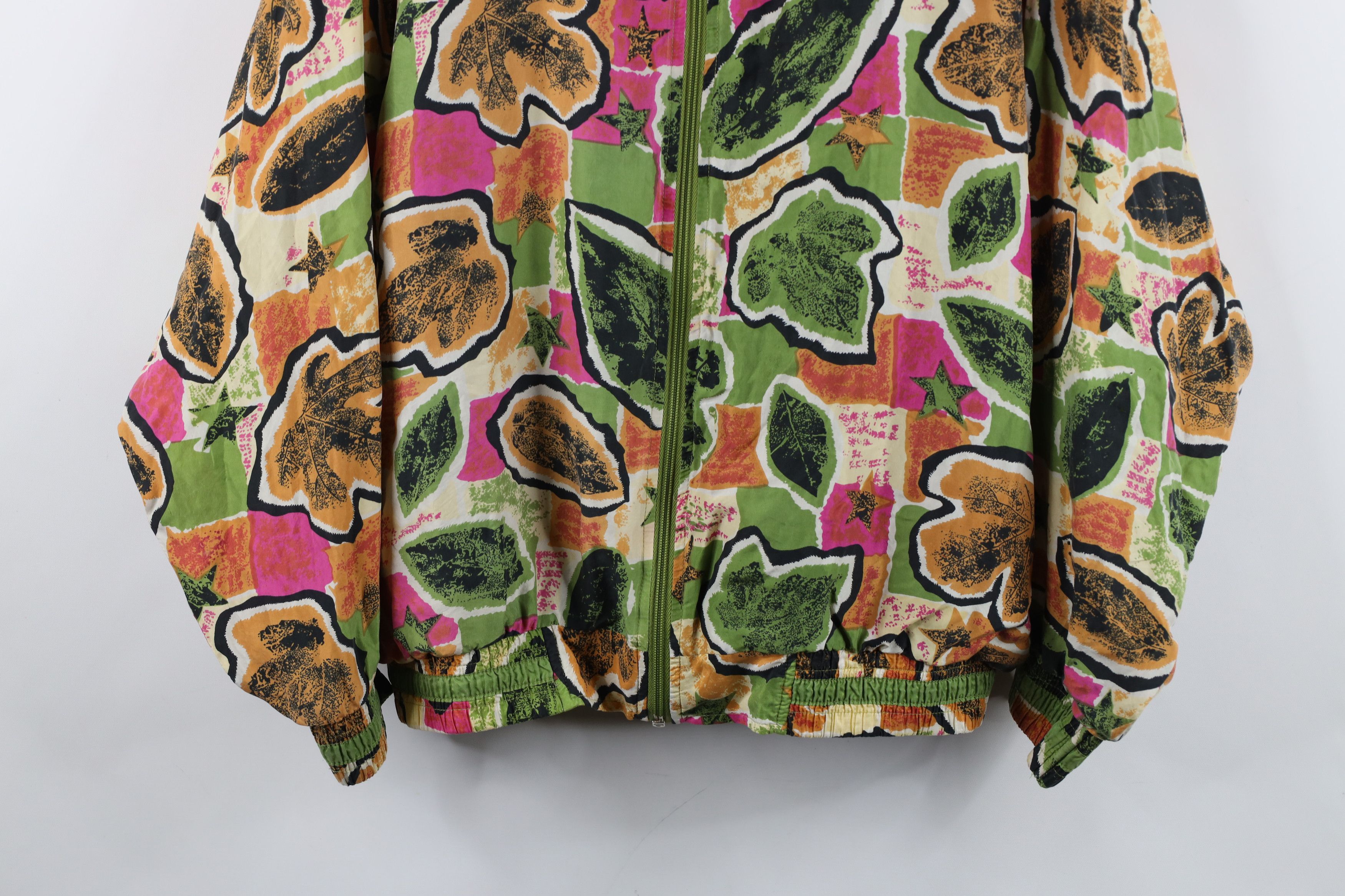 Vintage Vintage 90s Streetwear Nature Leaf Silk Bomber Jacket Size XXL / US 16-18 / IT 52-54 - 3 Thumbnail