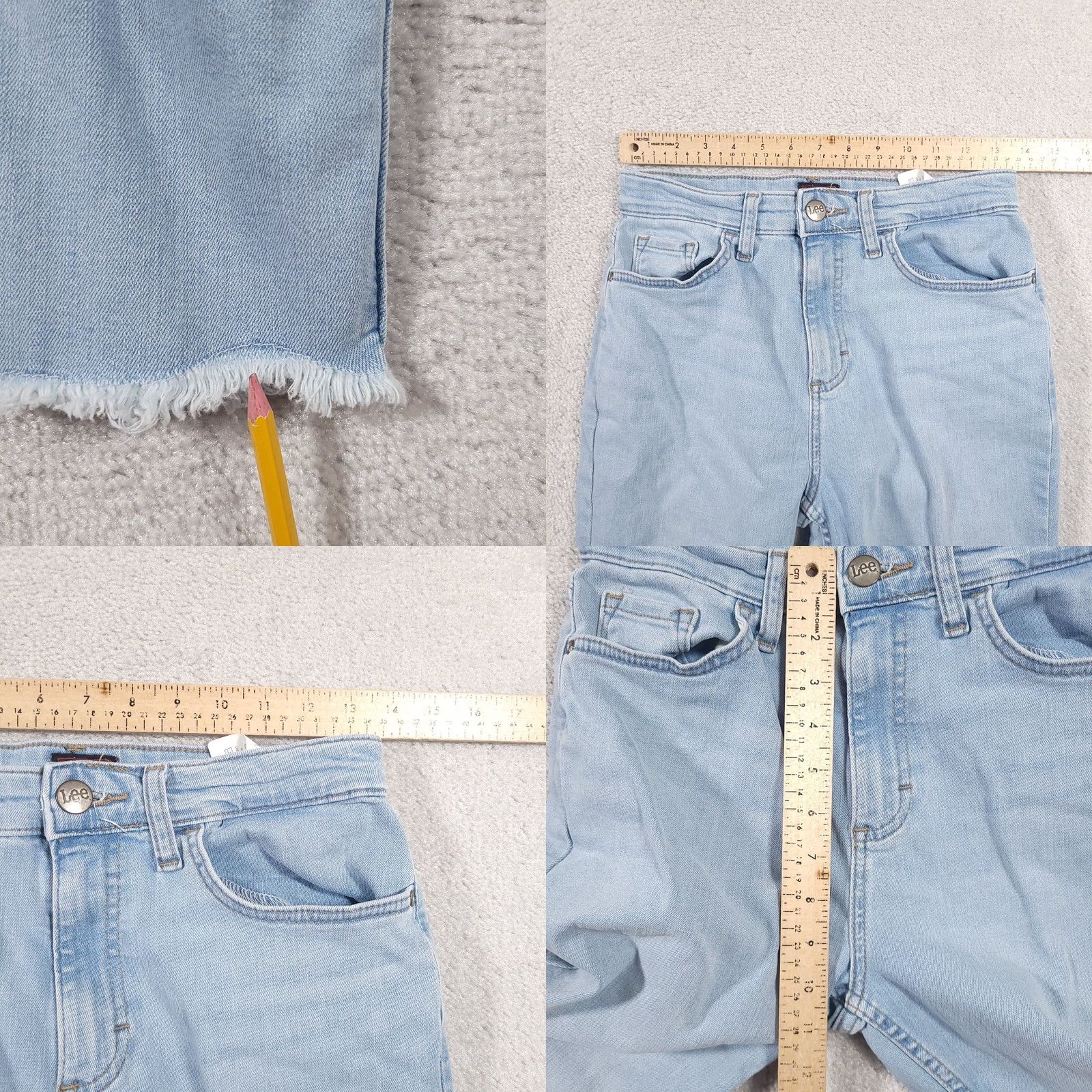 Lee Lee Jeans Women's 8 M Light Wash Stretch Mid Rise Denim Capri Crop 26.5" Raw Hem Jeans Size 30" / US 8 / IT 44 - 8 Thumbnail