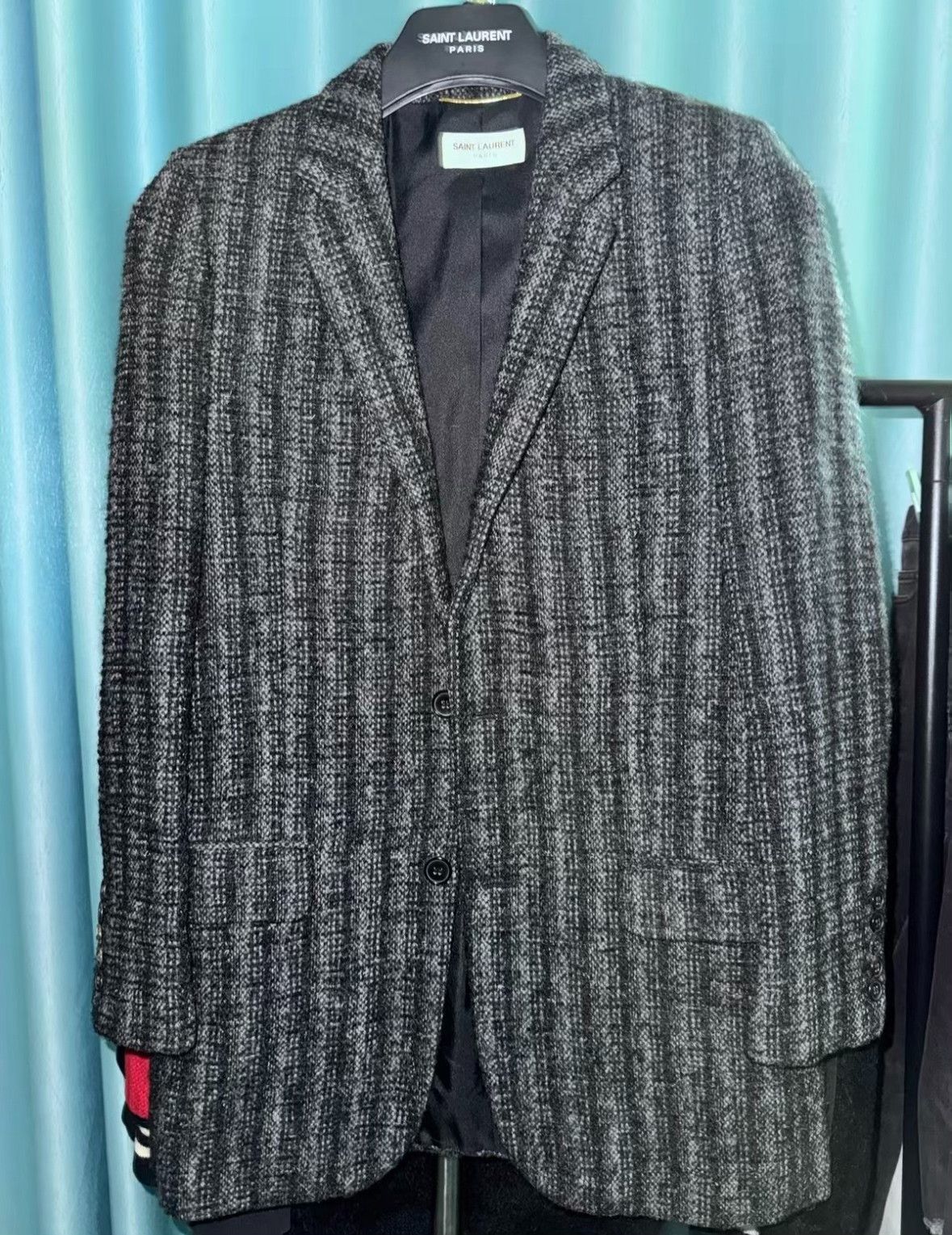 Saint Laurent Paris Saint Laurent 15FW Gray Pinstripe Wool Blazer Size US M / EU 48-50 / 2 - 1 Thumbnail
