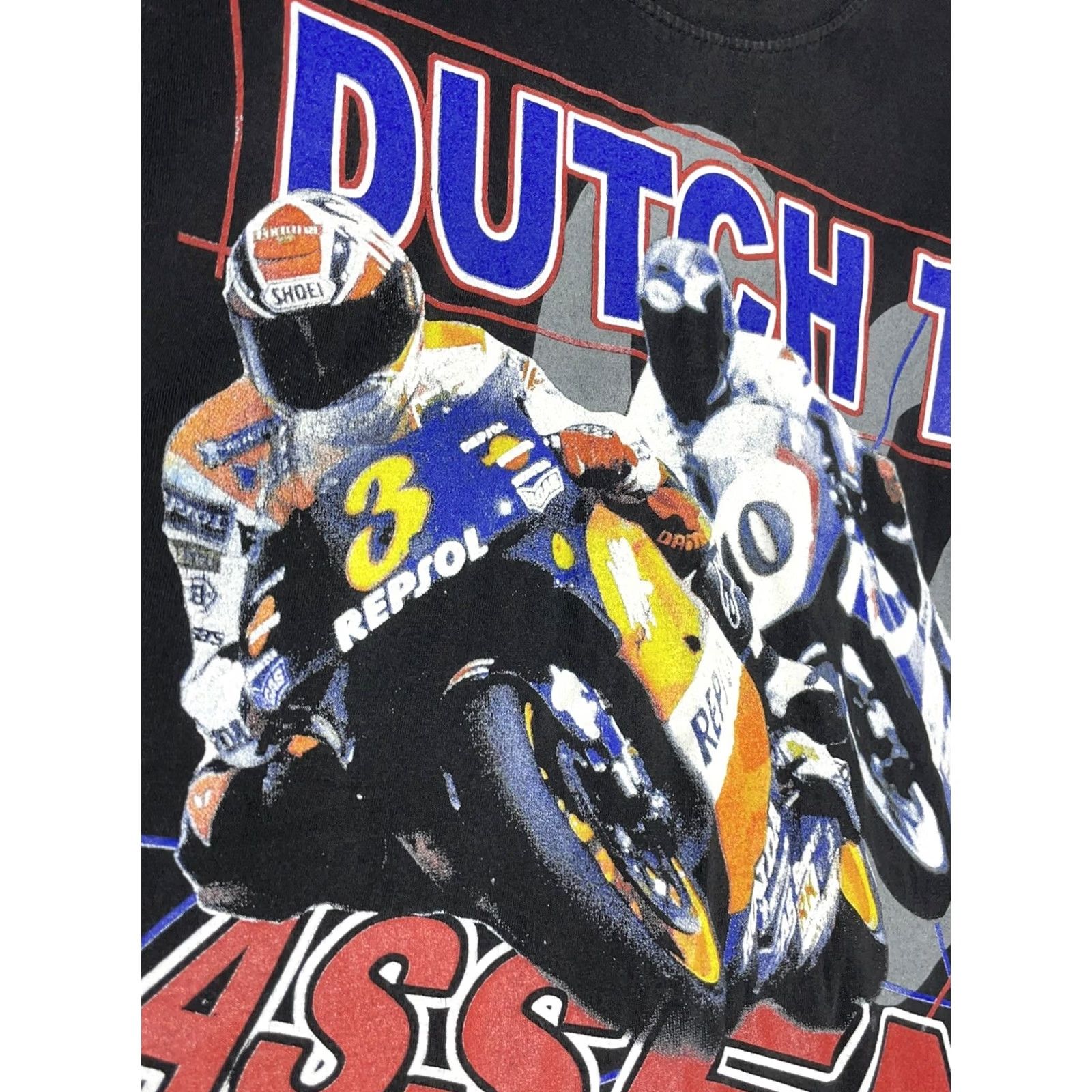 Champion Champion Dutch TT Assen T-Shirt Mens M Black Cotton Graphic Print Vintage 90s Sports Moto Racing Clouded by Yamaha Ducati Honda Suzuki Size US M / EU 48-50 / 2 - 6 Thumbnail