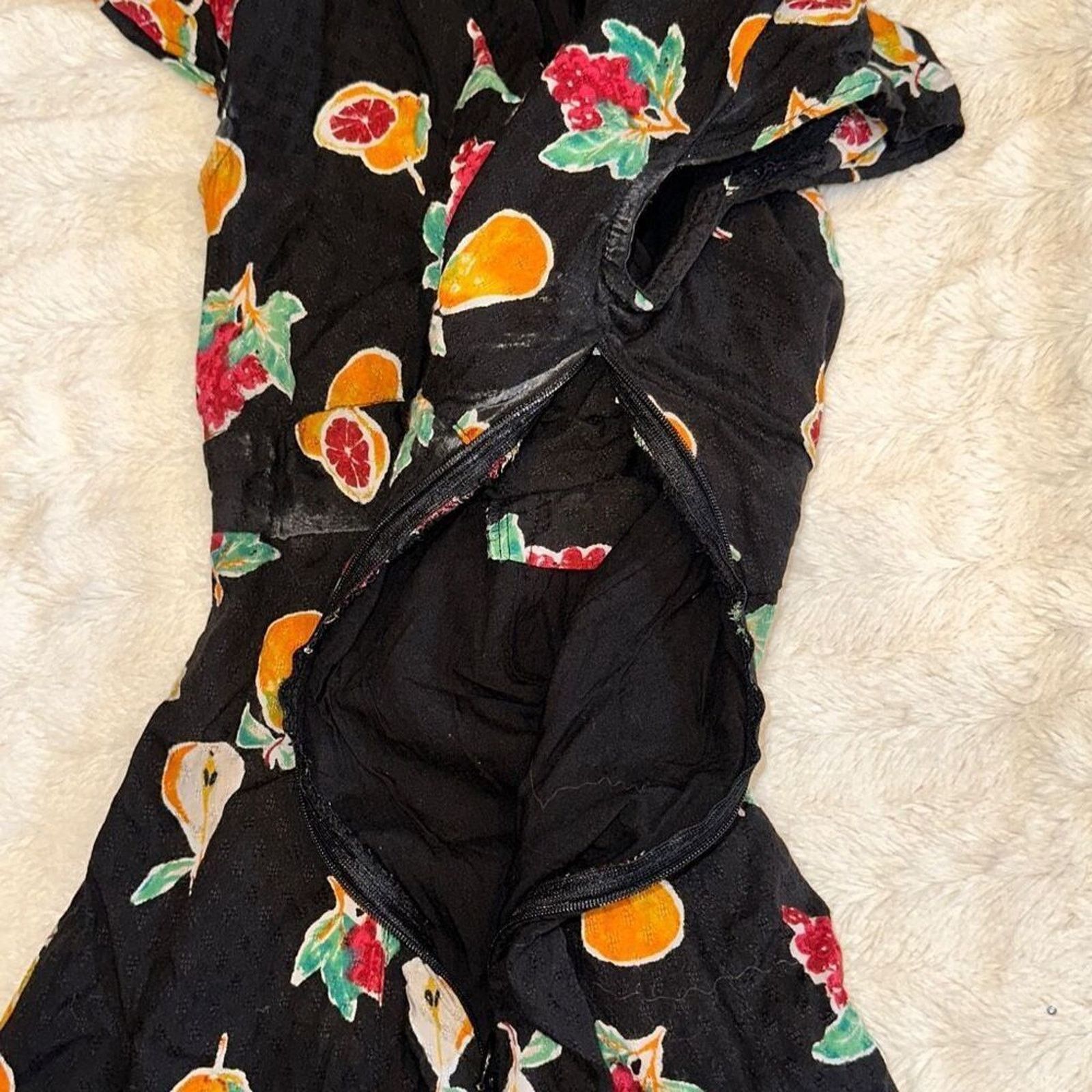 Urban Outfitters Urban Outfitters Fruits Print Black Collared Dress | Sz S Size S / US 4 / IT 40 - 6 Thumbnail