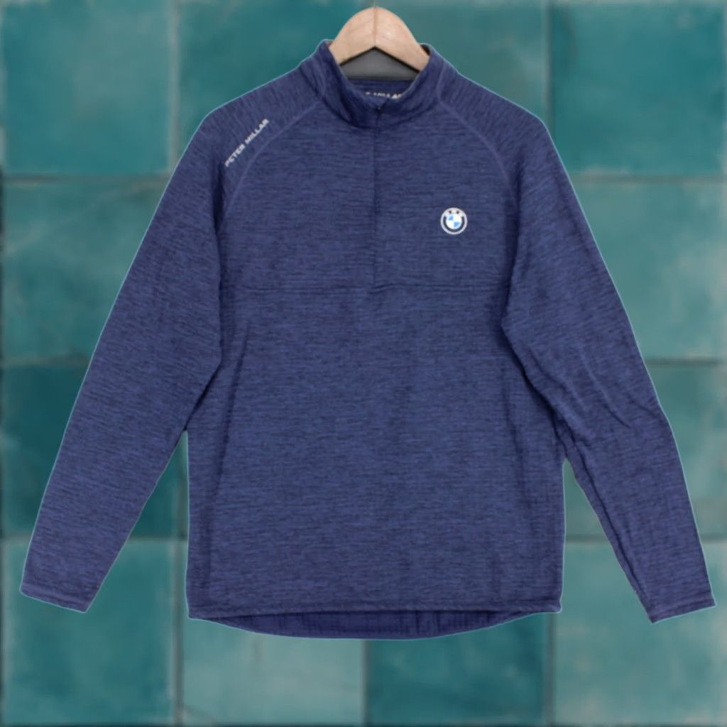 Peter Millar Peter Millar Pullover 1/4 Zip Mens S Navy BMW Logo Apollo Performance Grid Fleece Size US S / EU 44-46 / 1 - 1 Thumbnail