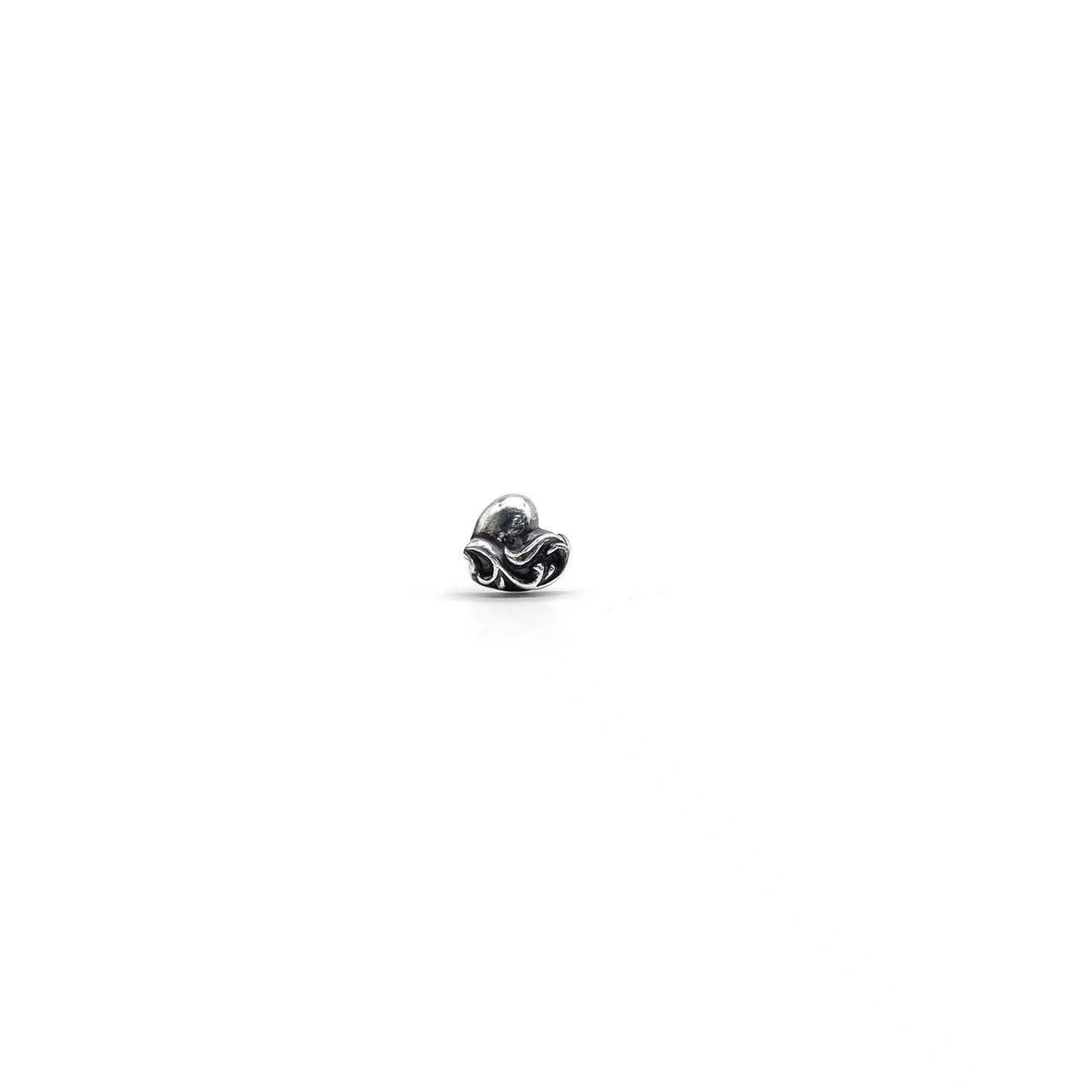 Chrome Hearts Chrome Hearts Silver Vine Heart Earring Ear Stud Size ONE SIZE - 1 Thumbnail
