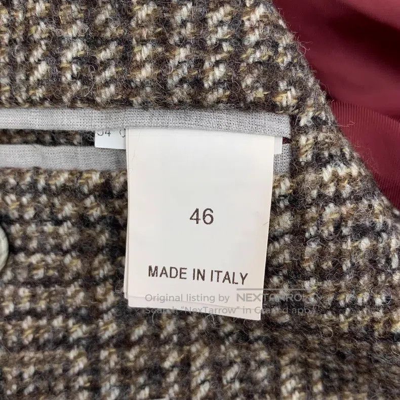 Brunello Cucinelli Brunello Cucinelli Caramel houndstooth wool collar single- Size 46R - 6 Thumbnail