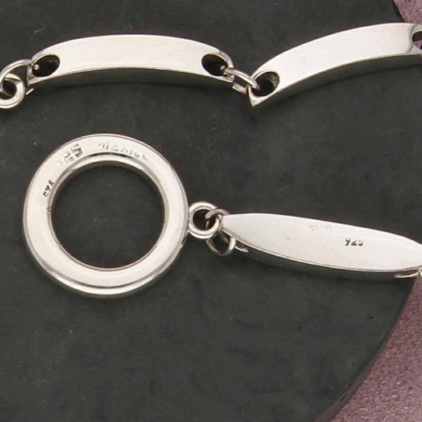 Sterling Silver sterling silver chunky bar link toggle bracelet size 6.25in Size ONE SIZE - 3 Thumbnail