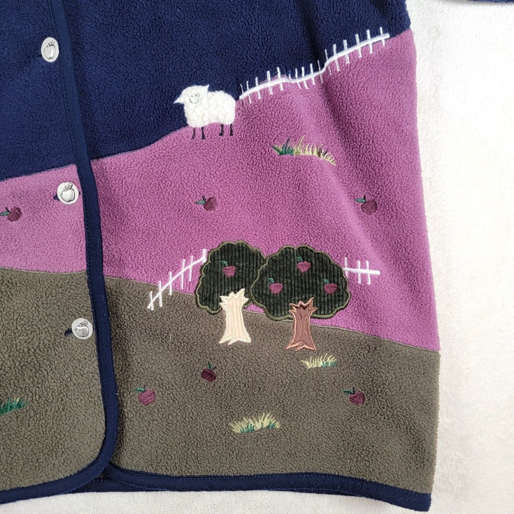 Northern Reflections VINTAGE Northern Reflections Women's Jacket M Blue Sheep Novelty Fleece Reflective Pasture Style Basic Debut Travel Casual Party/Cocktail Size M / US 6-8 / IT 42-44 - 3 Thumbnail
