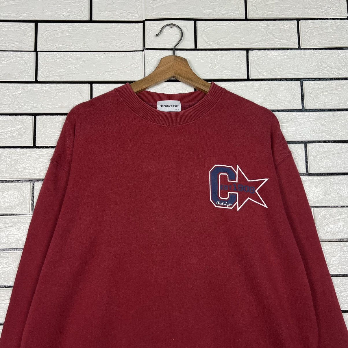 Converse CONVERSE Big Logo Crewneck Sweatshirt #3991-C182 Size US XL / EU 56 / 4 - 5 Thumbnail