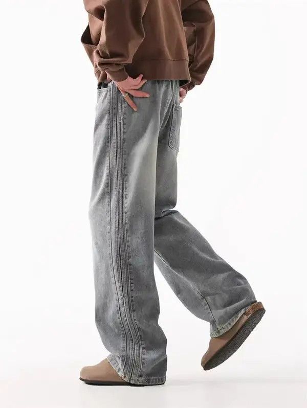 Japanese Brand VIBE Washed vintage baggy wide leg jeans Size US 34 / EU 50 - 6 Thumbnail