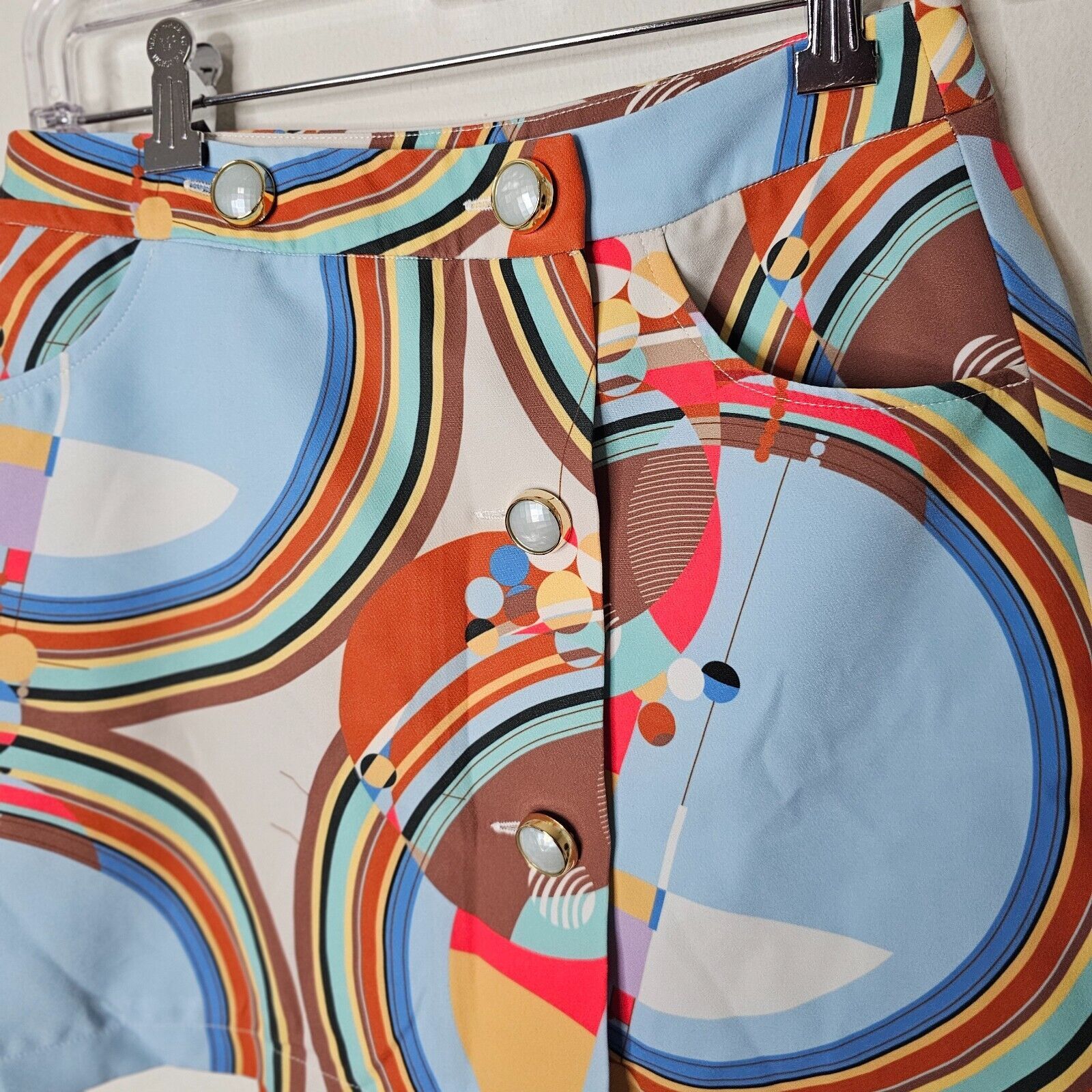 Other NWT Stefania Vaidani 60s Front Button Crop & Mini Skirt SM Size S / US 4 / IT 40 - 10 Thumbnail