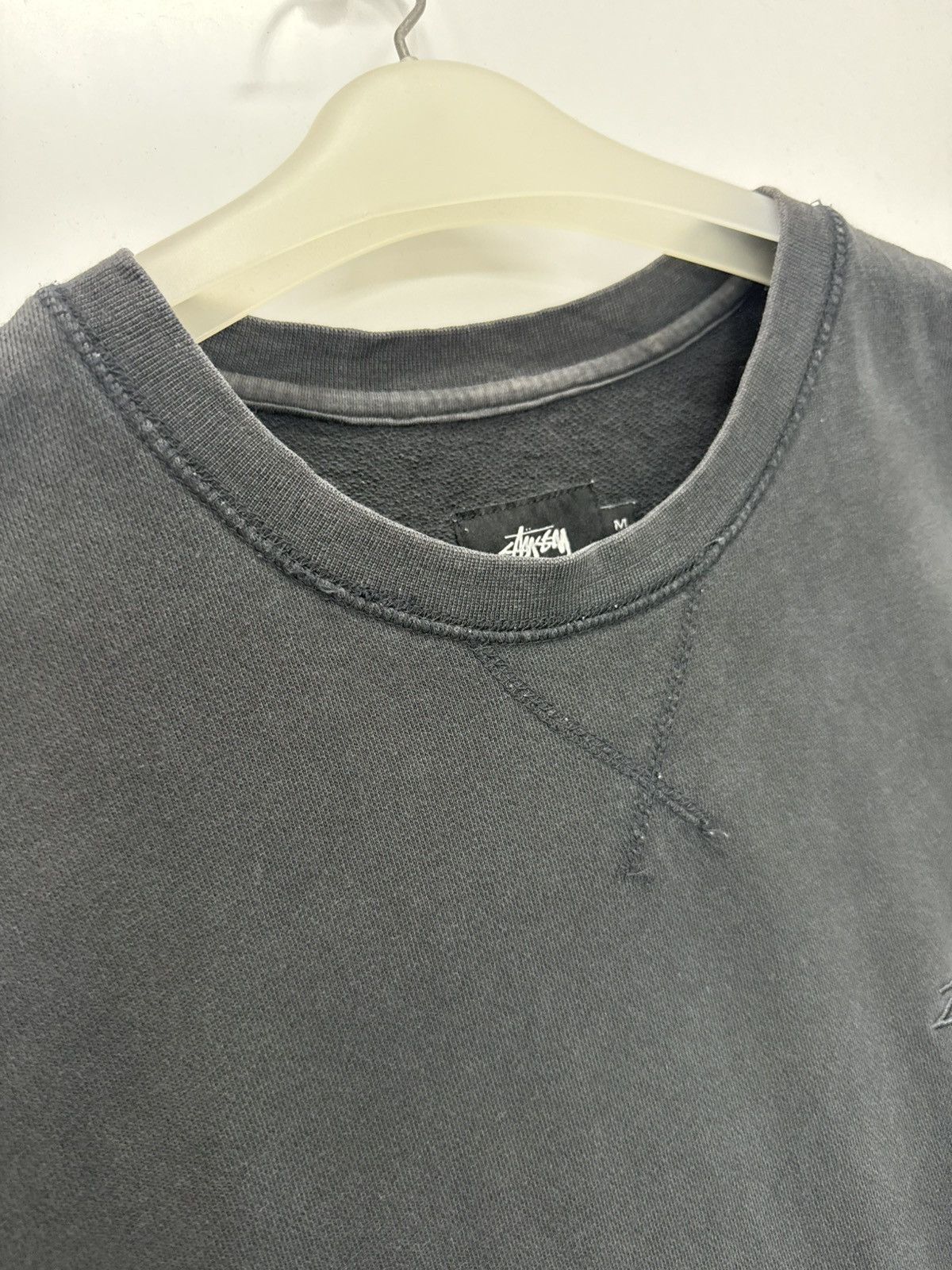Stussy 🔥 Stussy Embroidery Roundneck Sweatshirt in Faded Black - M Size US M / EU 48-50 / 2 - 5 Thumbnail