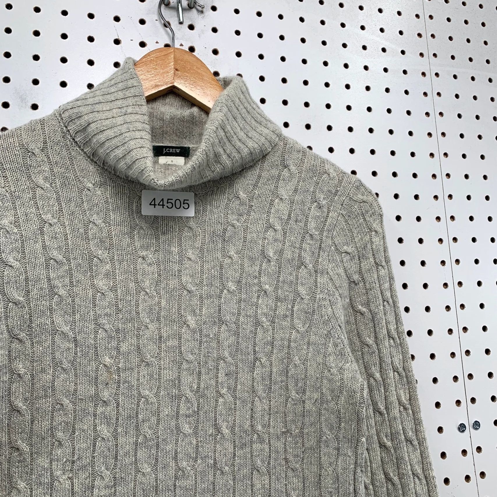 J.Crew J.CREW Pattern: Solid Merino Wool Cashmere Sweater Cable-Knit Turtleneck Gray Womens Small Pullover Winter, Fall Mens? Size S / US 4 / IT 40 - 7 Thumbnail