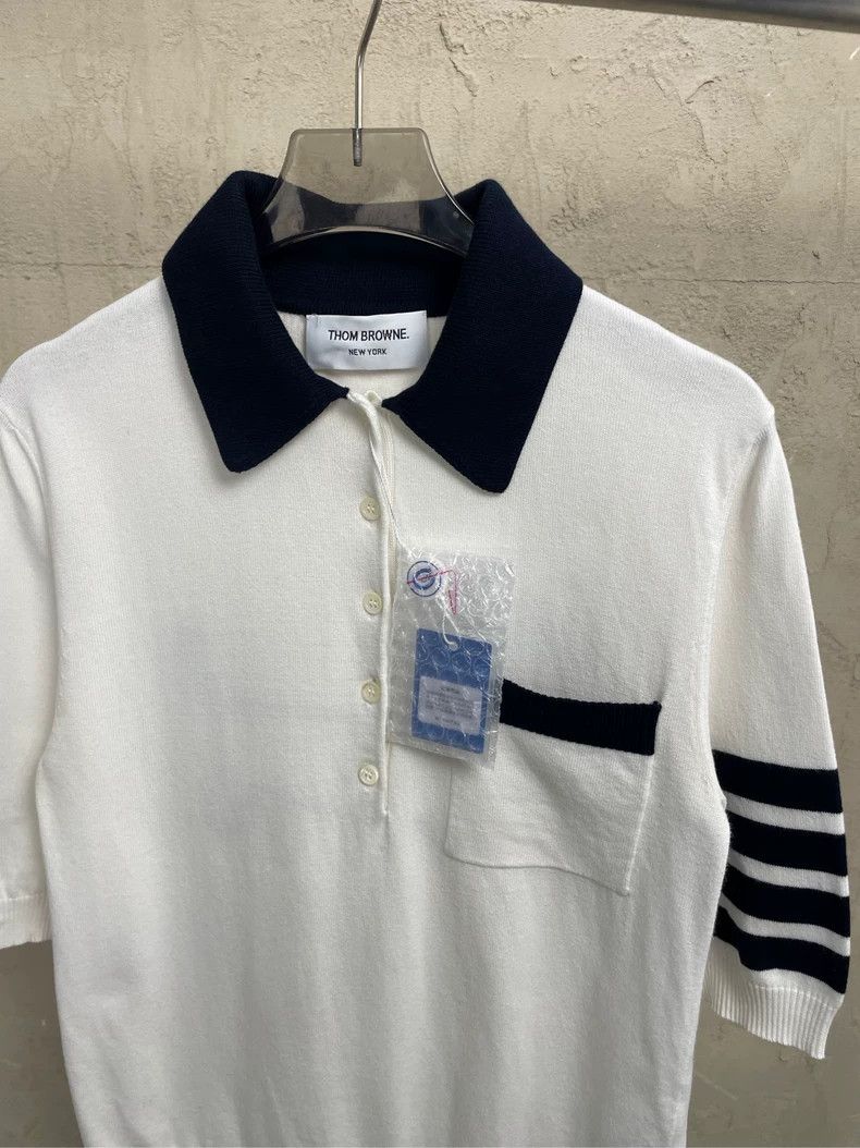 Thom Browne Thom browne White puppy four-striped Polo collar short slee Size XS / US 0-2 / IT 36-38 - 3 Thumbnail