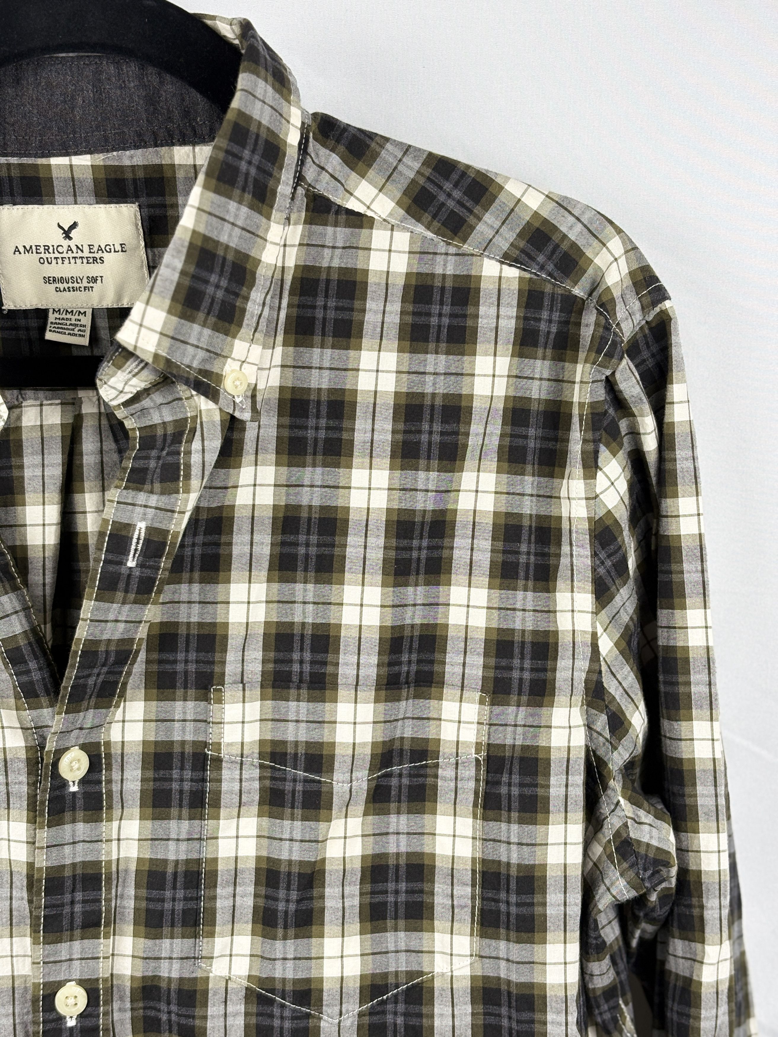 American Eagle Outfitters American Eagle Plaid Shirt Medium Brown Green Button Up Size US M / EU 48-50 / 2 - 3 Thumbnail