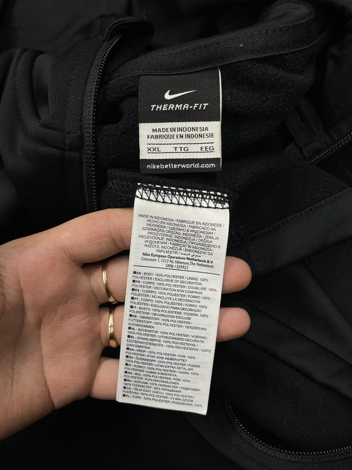 Nike Vintage Nike Everton Football Zip Hoodie Black Terma Fit Size US XXL / EU 58 / 5 - 9 Thumbnail
