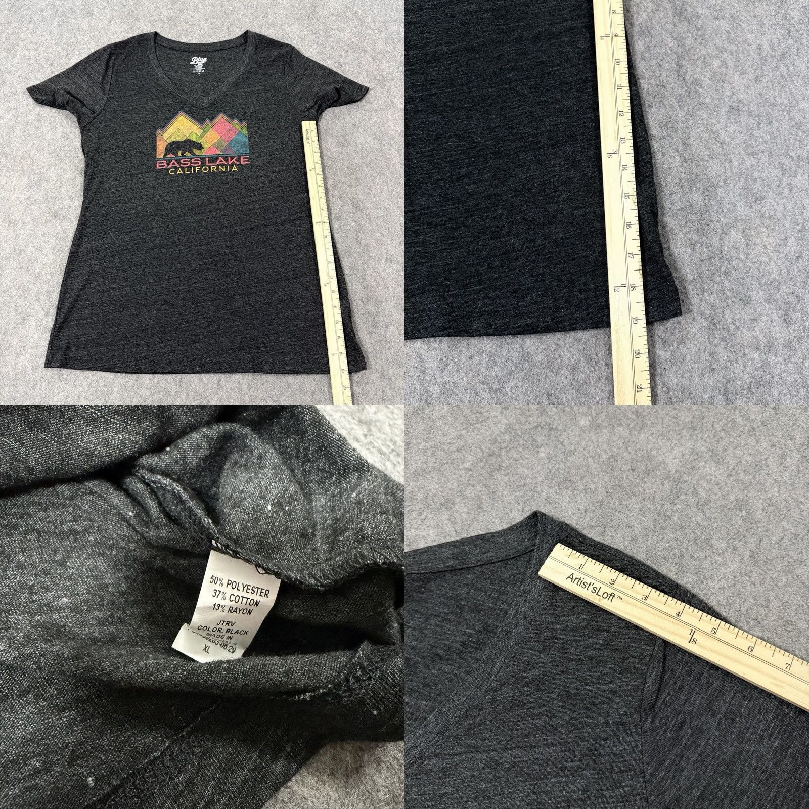 Vintage Blue 84 Bass Lake Graphic Crewneck Short Sleeve T-Shirt Women's XL Dark Gray Size XL / US 12-14 / IT 48-50 - 8 Thumbnail