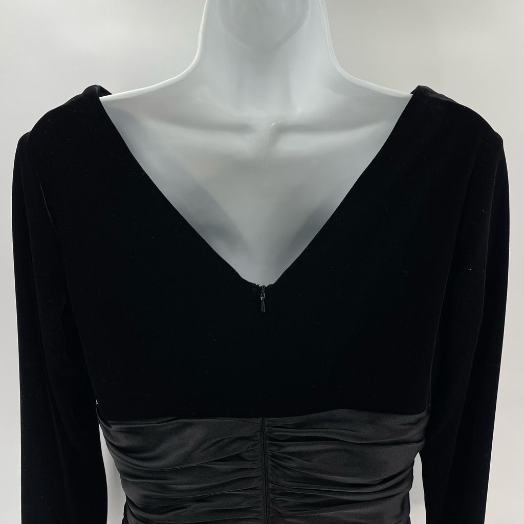 Other Suzi Chin for Maggy Boutique ruched satin waist black velvet Size L / US 10 / IT 46 - 7 Thumbnail