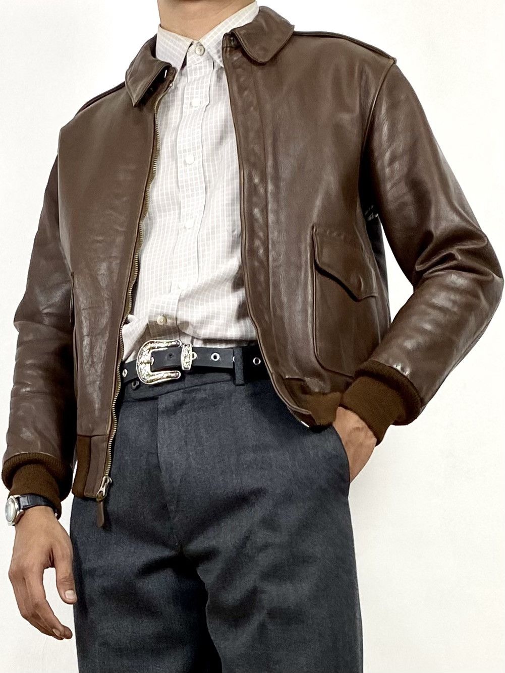 Buzz Rickson's Buzz Ricksons Army Air Force A2 Leather Jacket WWII 🇺🇸 Size US M / EU 48-50 / 2 - 1 Thumbnail