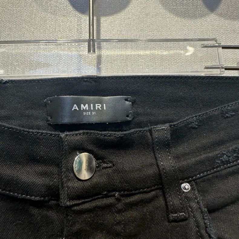 Amiri Amiri Black Zebra Line Destroyed Jeans Size US 31 - 3 Thumbnail