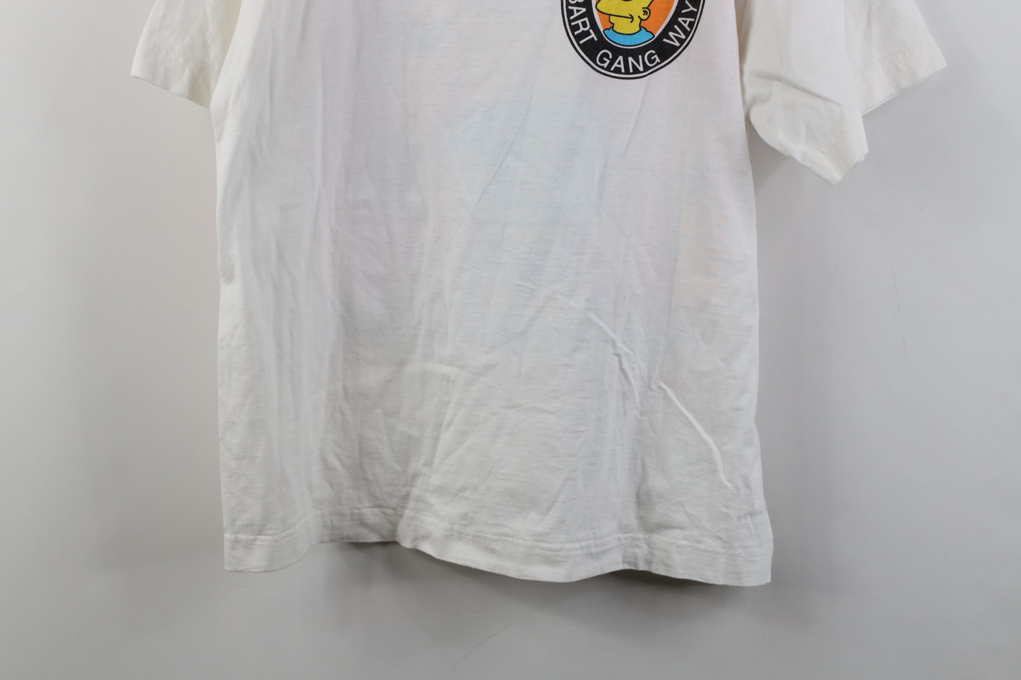Vintage Vintage 90s The Simpsons Bart Gang Graffiti T-Shirt White Size US M / EU 48-50 / 2 - 3 Thumbnail