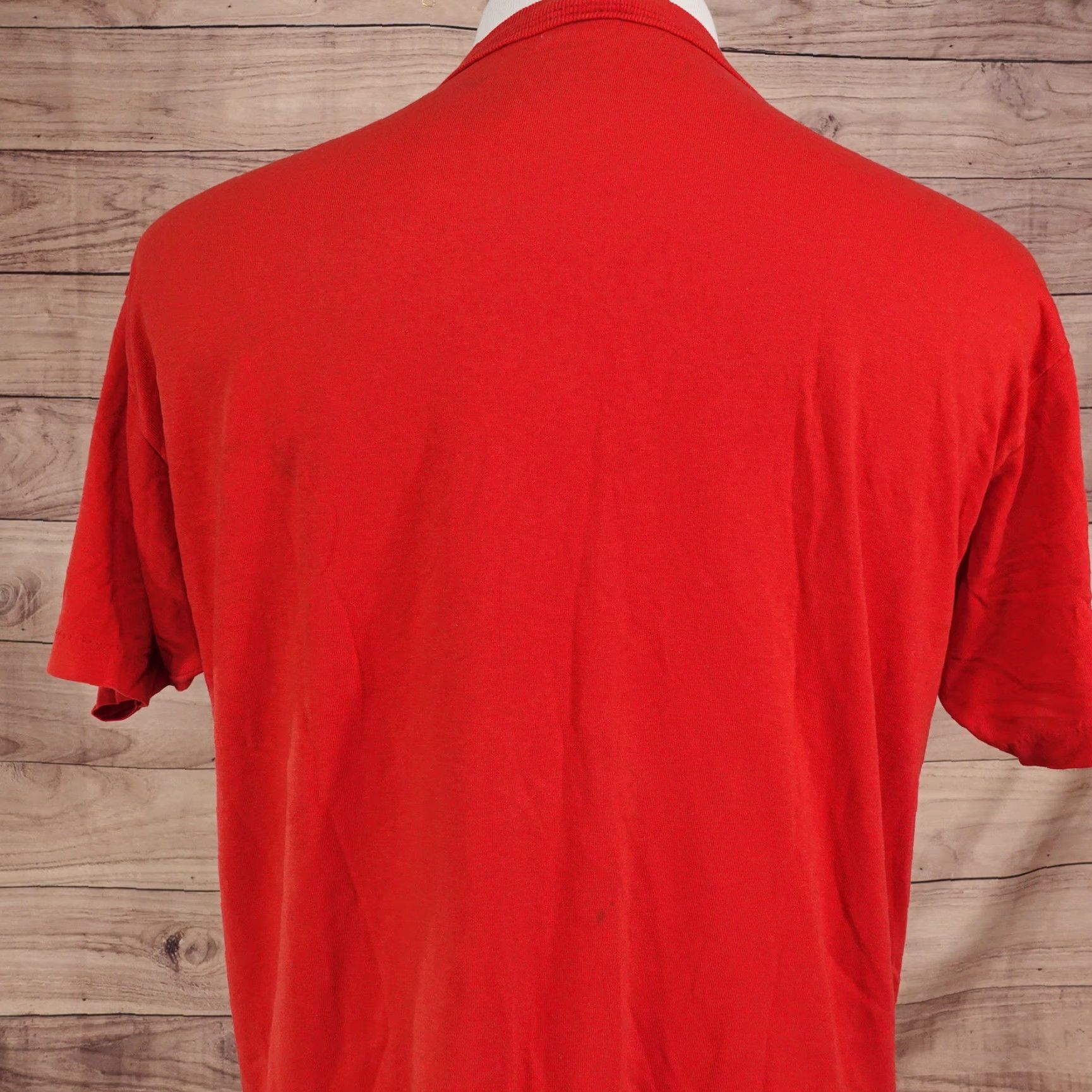 Russell Athletic VINTAGE Russell Athletic T-Shirt Unisex Adult L Red Single Stitch Plain Blank Crew Neck Short Sleeve 100% Cotton Mens Womens Girls Boys Size US L / EU 52-54 / 3 - 6 Thumbnail