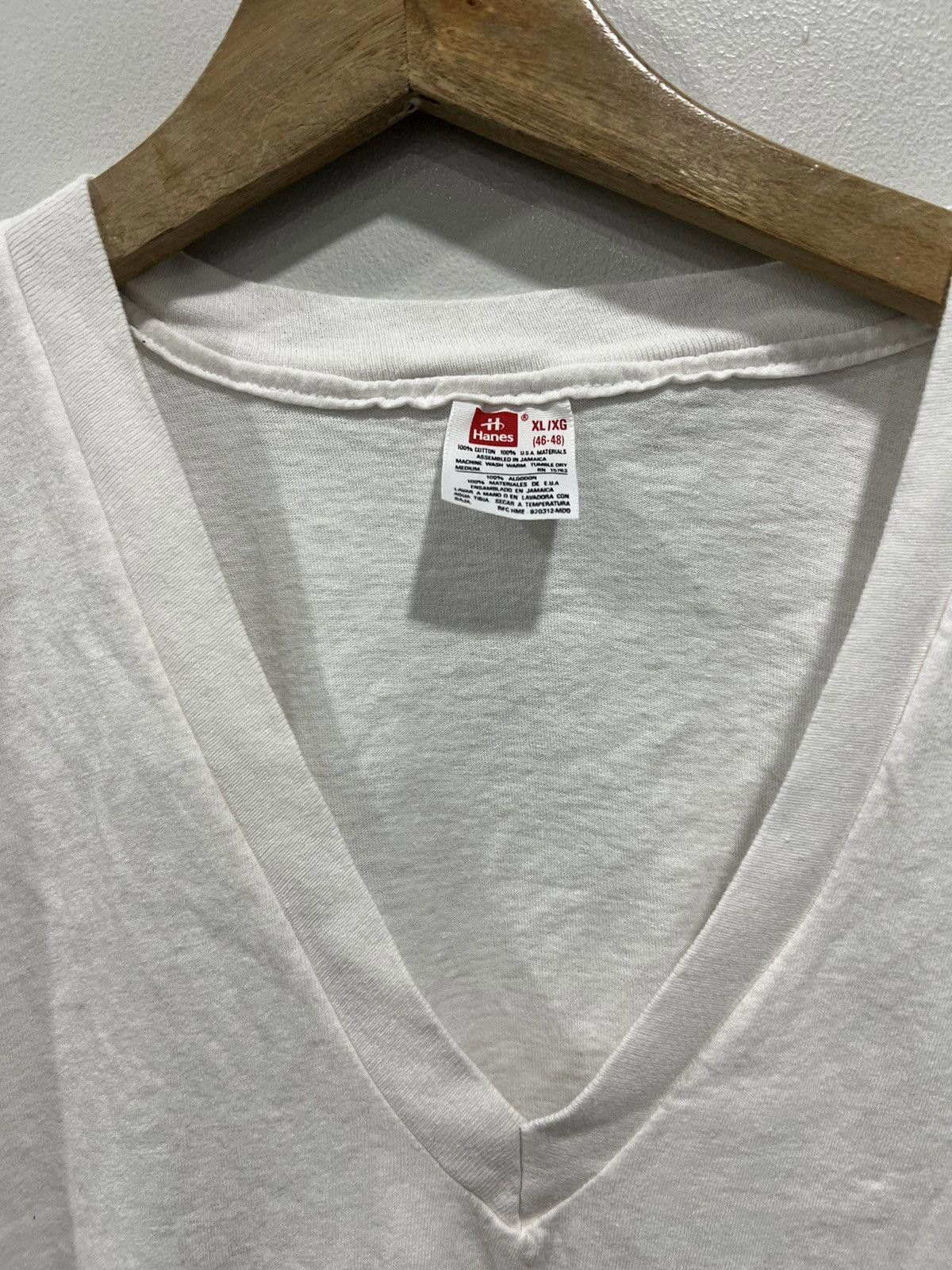 Vintage Vintage Single Stitched Blank Tee Shirt white vneck Size US XL / EU 56 / 4 - 4 Thumbnail