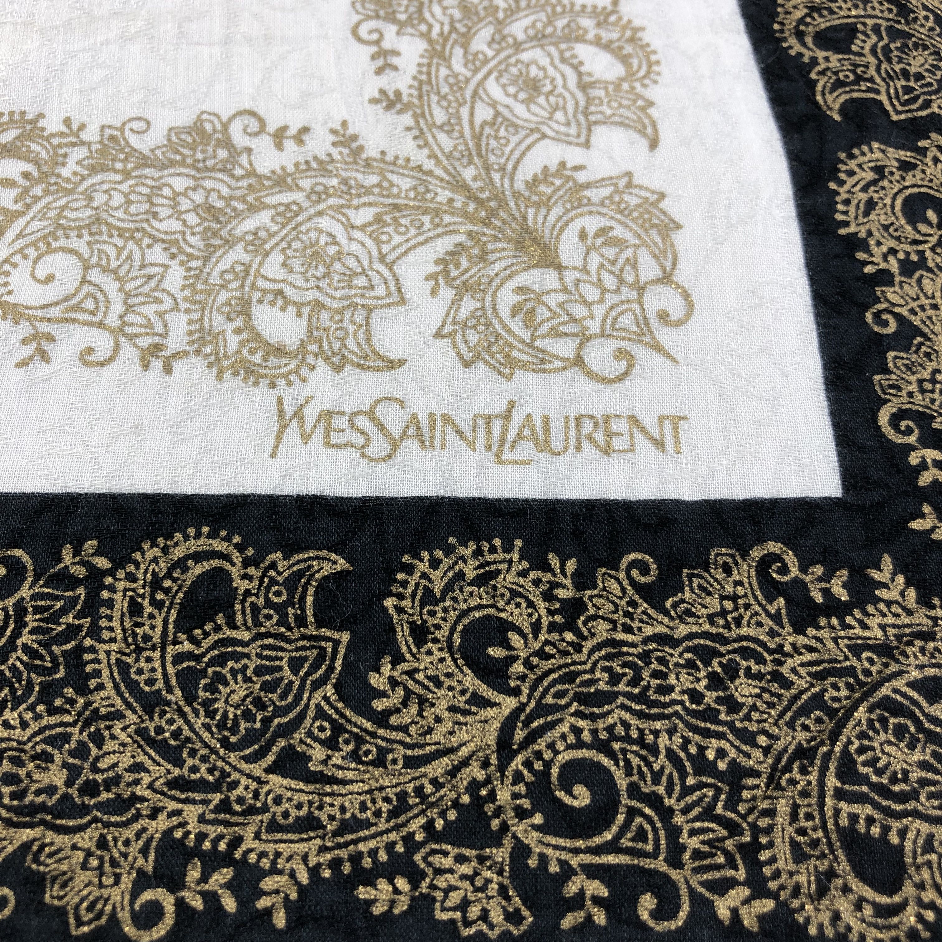 Yves Saint Laurent YSL Gold Baroque Handkerchief Neckerchief Bandana H1690 Size ONE SIZE - 4 Thumbnail