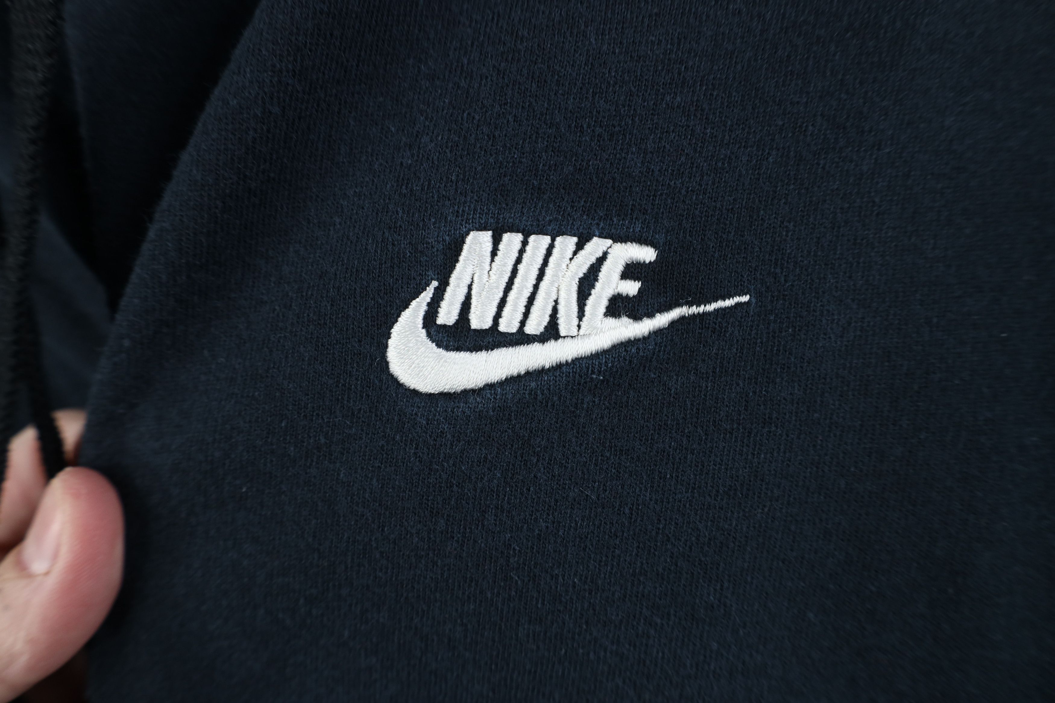 Nike Vintage Y2K Nike Ribbed Knit Hoodie T-Shirt Black Cotton Size US L / EU 52-54 / 3 - 4 Thumbnail