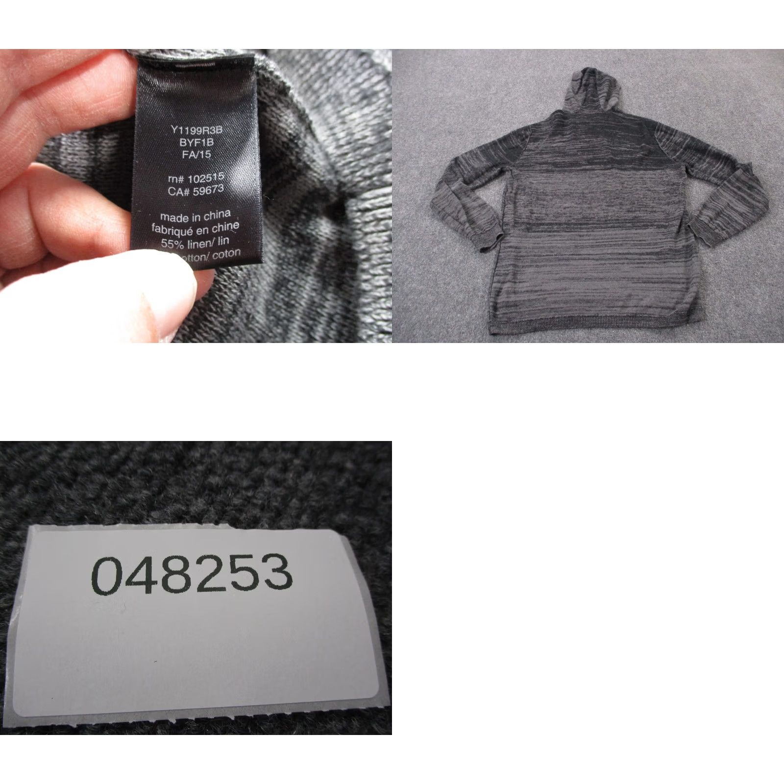 John Varvatos John Varvatos Hoodie Mens XL Linen Blend Lightweight Pullover Casual Black cotton linen Knit Crew Neck Strapless? Size US XL / EU 56 / 4 - 8 Thumbnail