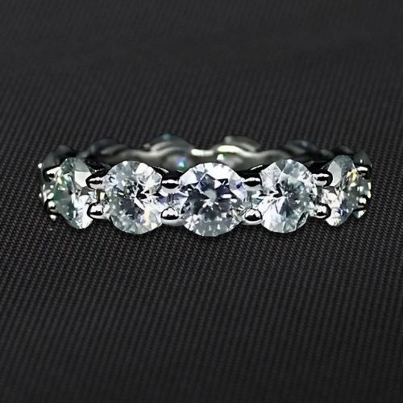 Other Round Moissanite Ring Full Eternity Band Tennis 9 NWT Size ONE SIZE - 1 Thumbnail