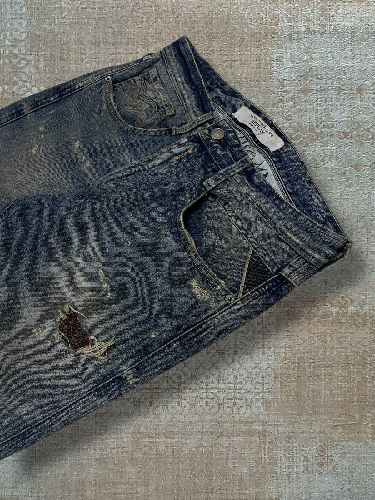 Japanese Brand Vintage Designer Replay Mestro Distressed Bandana Denim Size US 30 / EU 46 - 8 Thumbnail