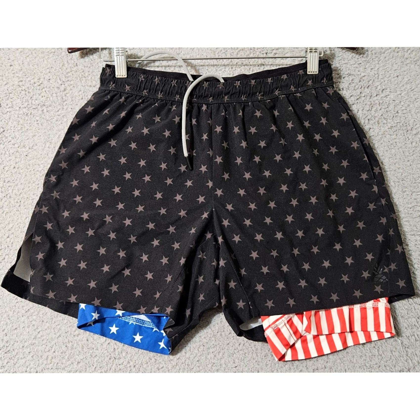 Chubbies Chubbies Shorts Mens Small Black Lined The Danger Zones Ultimate Training Stars Size US 29 - 2 Thumbnail