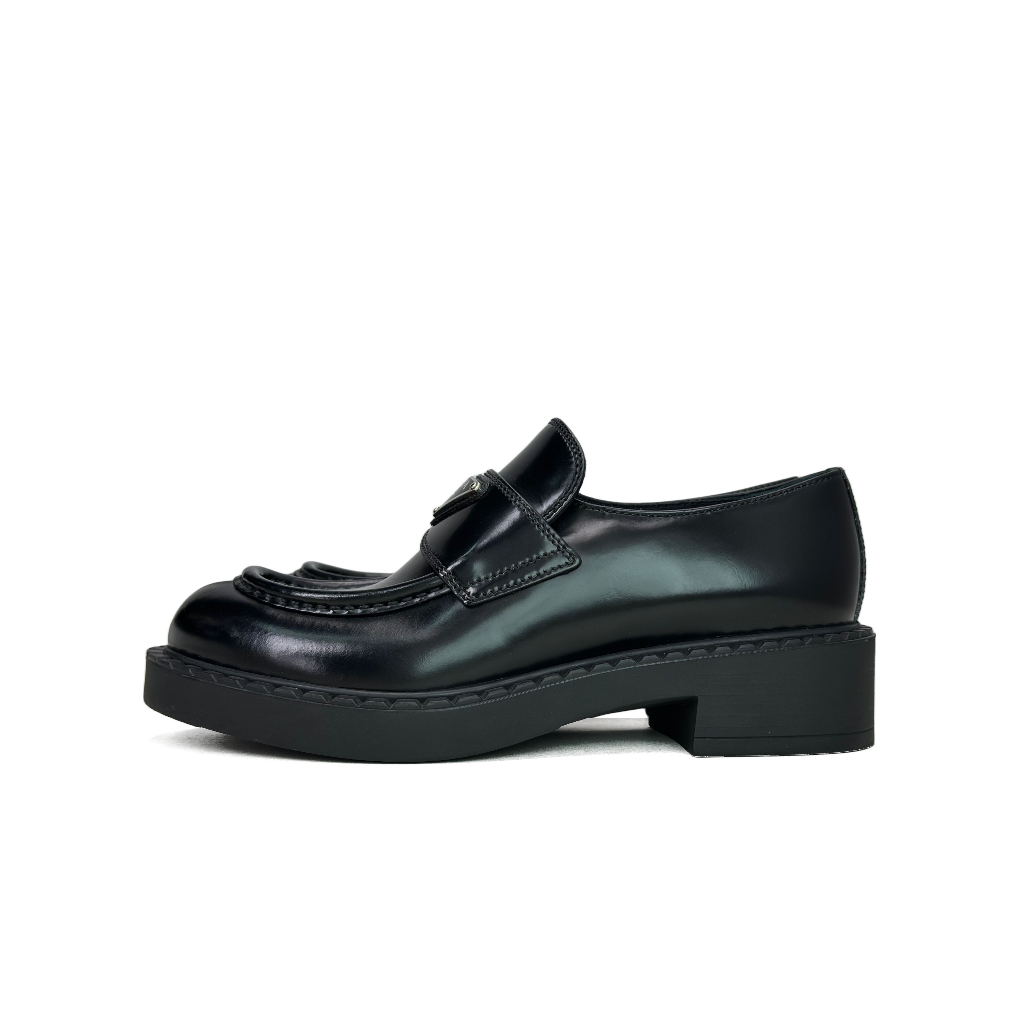 Prada Prada Black Leather Loafers Size 37 Size US 7 / IT 37 - 1 Preview