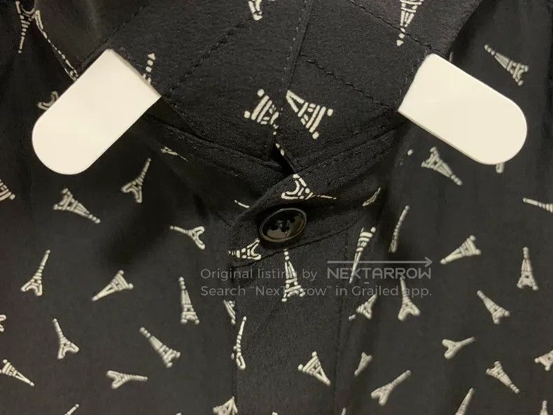 Saint Laurent Paris size 41 Mulberry Silk Eiffel Tower Shi