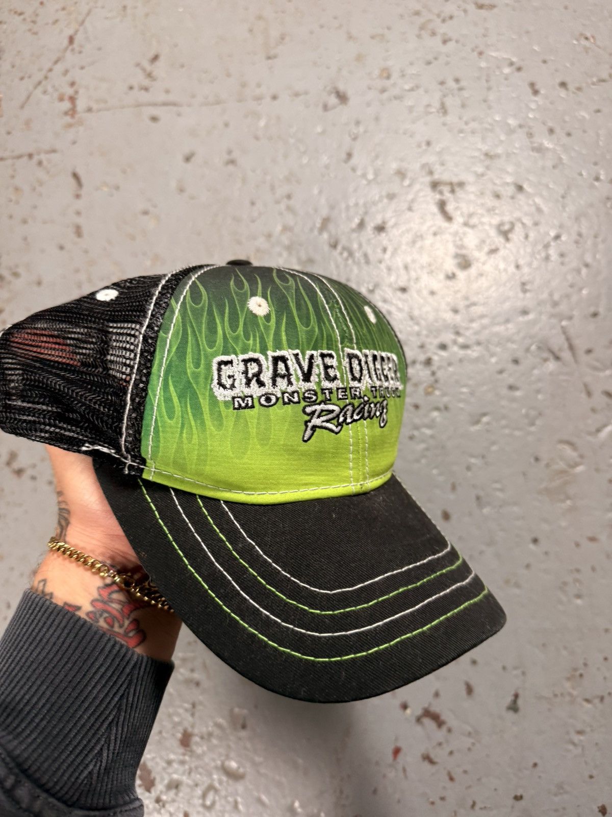 Other Vintage Slime Green Grave Digger Monster Jam Hat Size ONE SIZE - 2 Thumbnail