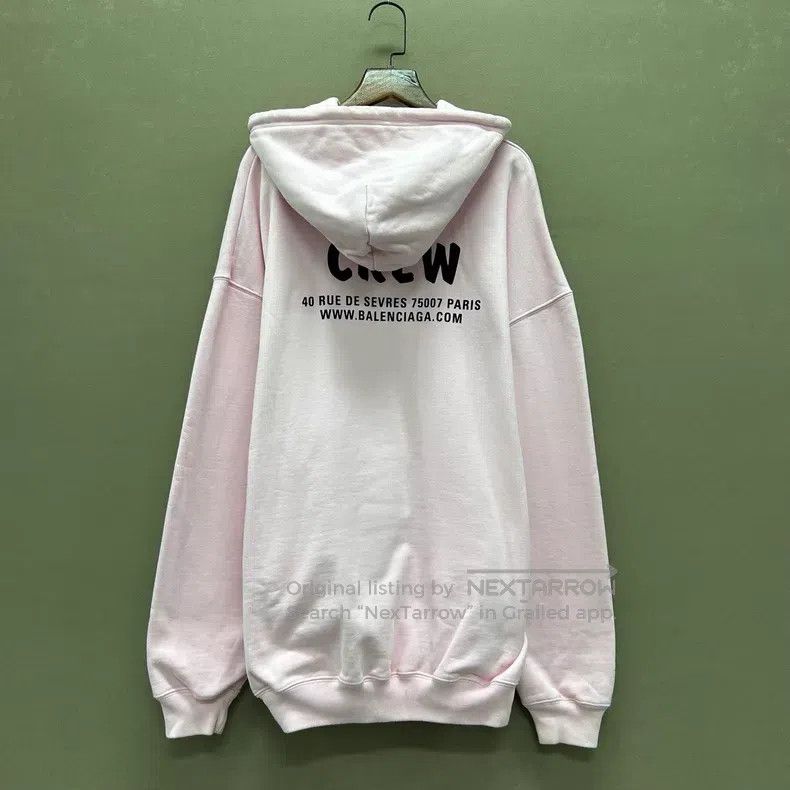 Balenciaga Balenciaga Pink Crew Letter Logo Hoodie Size US XS / EU 42 / 0 - 2 Thumbnail
