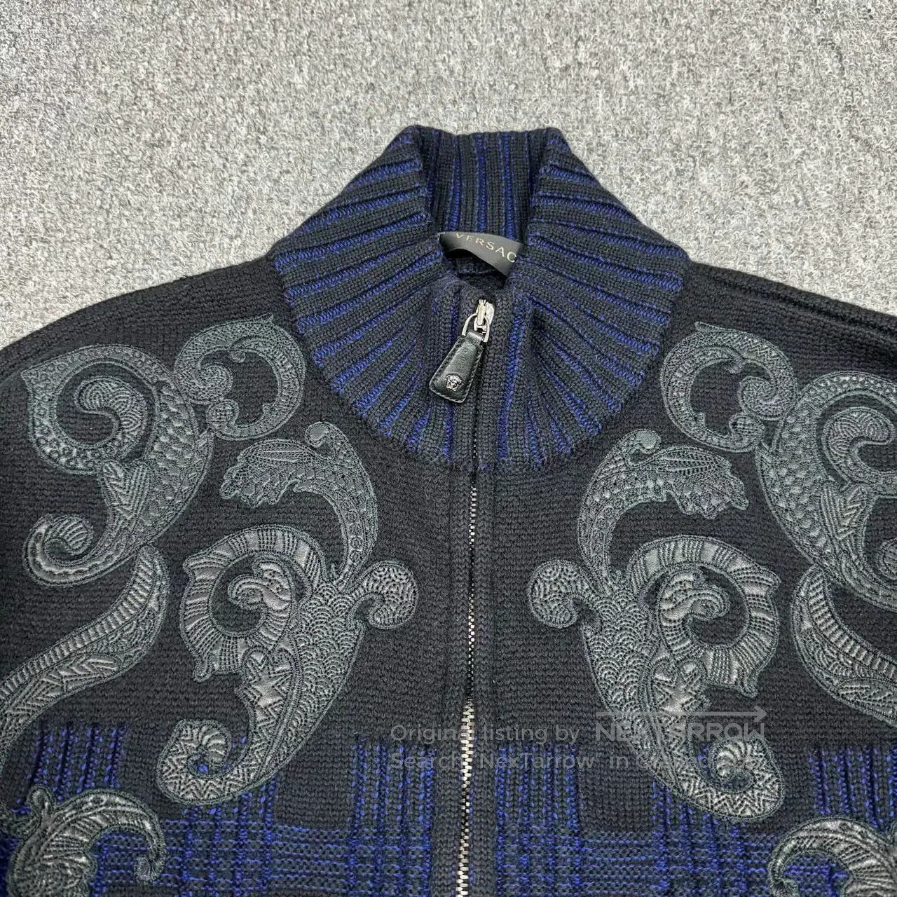 Versace Versace Blue Cashmere Knit Jacket. Size US L / EU 52-54 / 3 - 3 Thumbnail