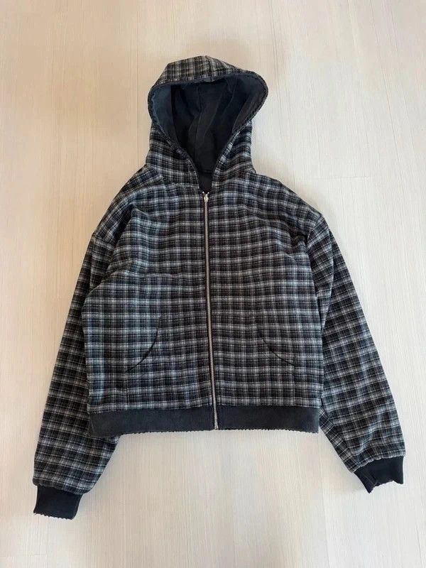 uniform experiment Experiment Five reversible plaid zip up hoodie Size US S / EU 44-46 / 1 - 2 Thumbnail