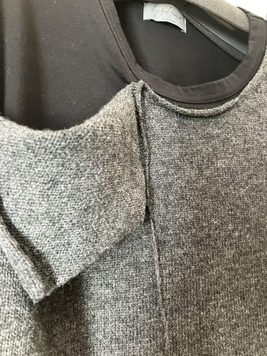 Yohji Yamamoto Yohji Yamamoto Pour Homme layered two-tone knit HX-K28-085 Size US L / EU 52-54 / 3 - 3 Thumbnail