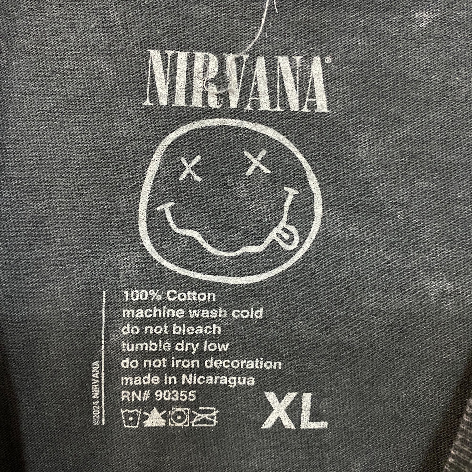 Nirvana Nirvana Dead Smiley Face Acid Wash Grunge T-Shirt XL Size US XL / EU 56 / 4 - 4 Thumbnail
