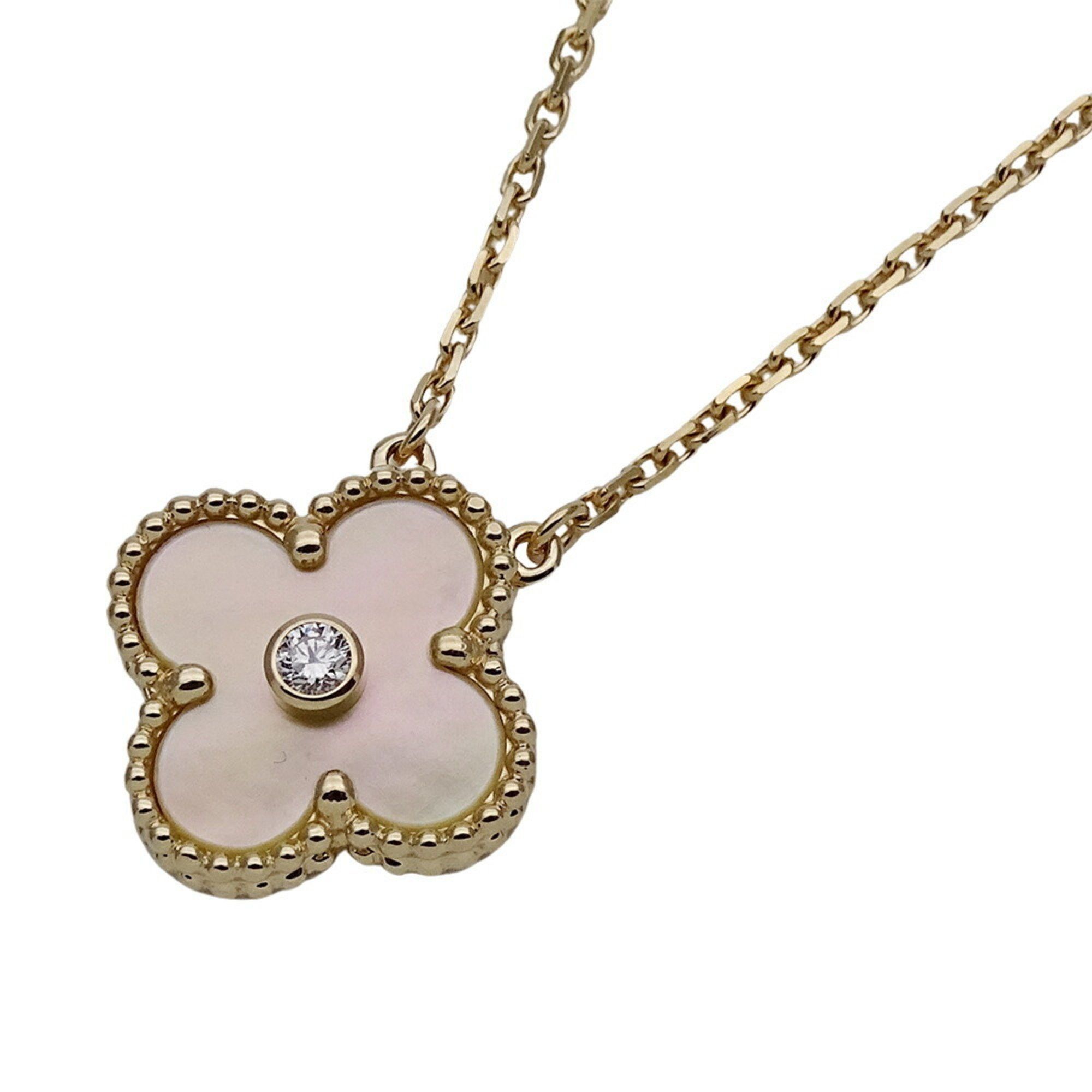 Van Cleef Arpels Alhambra Necklace for Women 750YG Diamond Gold