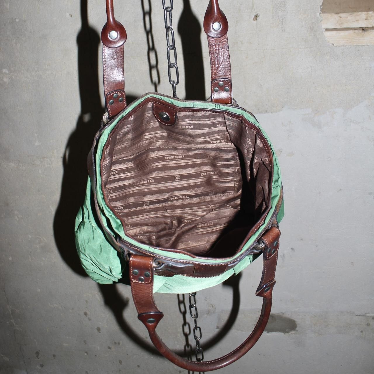 Diesel DIESEL 2000s Green Nylon Shoulder Bag Leather Straps Size ONE SIZE - 4 Thumbnail