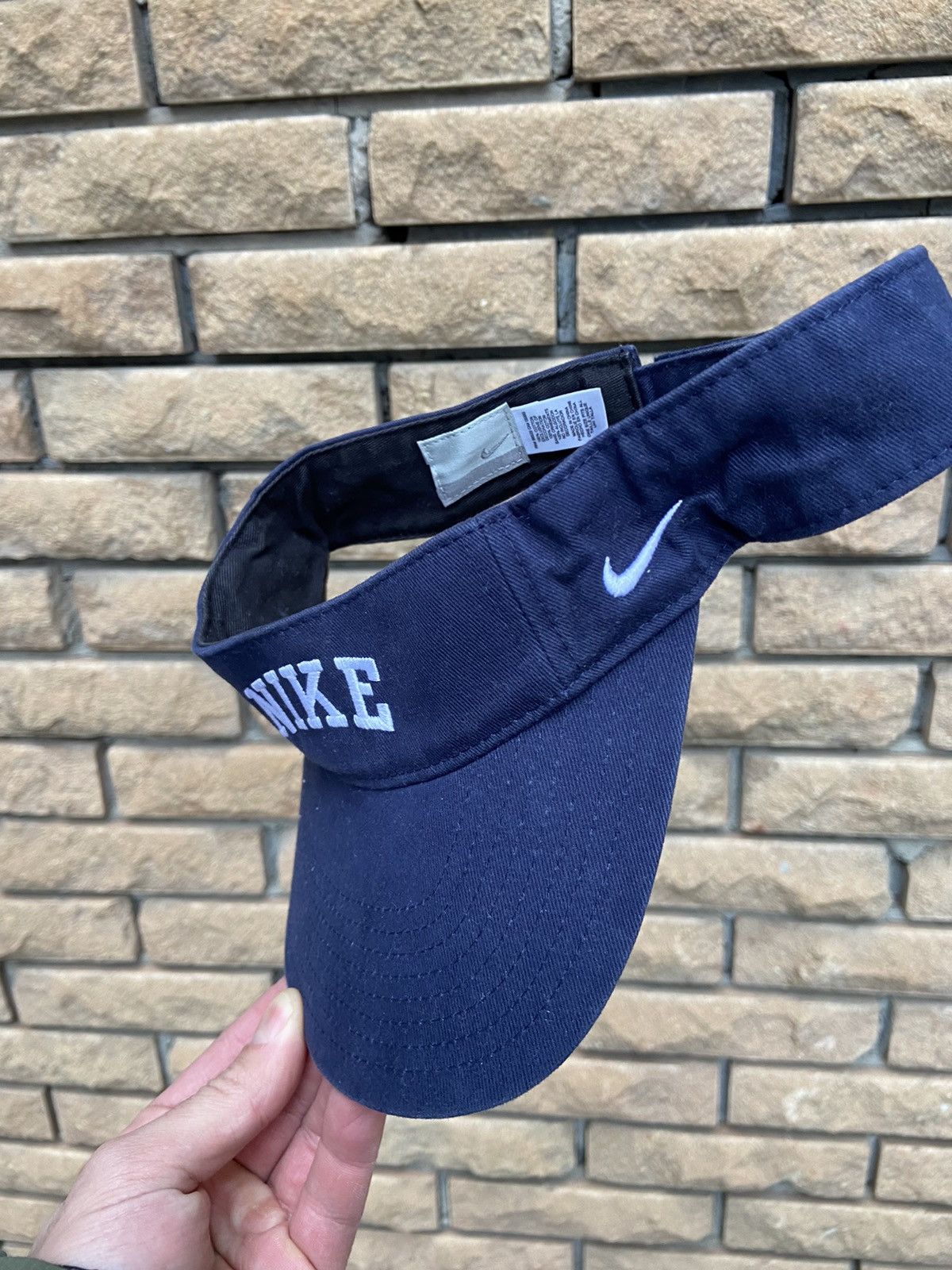 Nike × Vintage Vintage 90s Nike Swoosh Sun Visor Cap Hat Y2K Size ONE SIZE - 3 Thumbnail