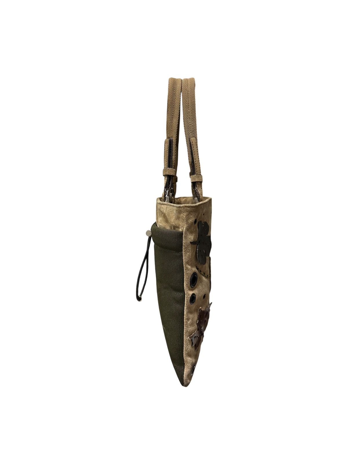 Prada PRADA F/W 1999 Appliqué Leaves Suede and Mesh Hand Bag Size ONE SIZE - 3 Thumbnail