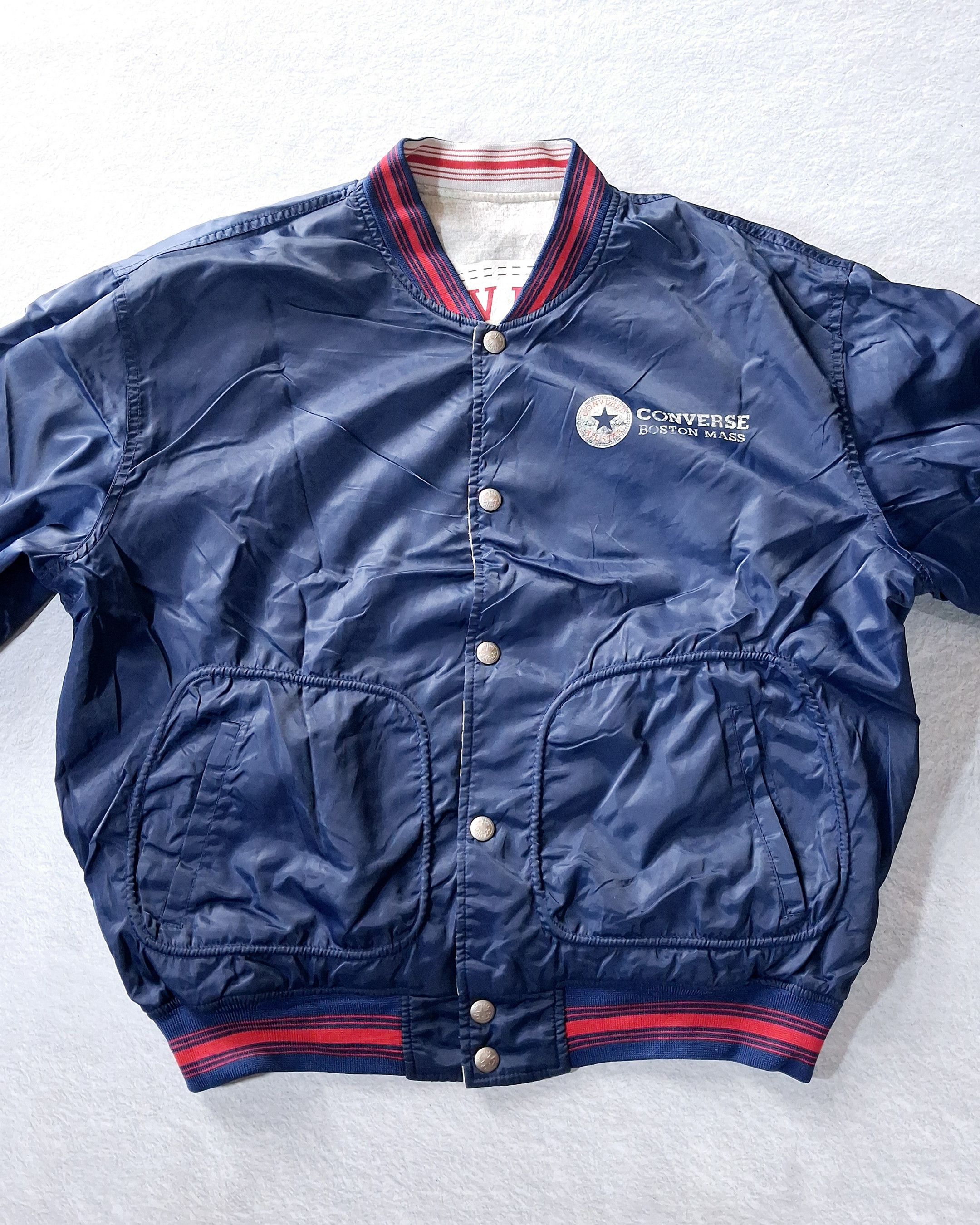 Converse CONVERSE NYLON SLEEVE VARSITY BUTTON JACKET REVERSIBLE Size US XL / EU 56 / 4 - 12 Thumbnail