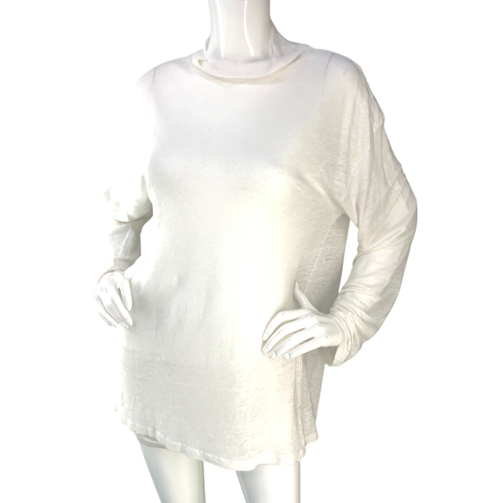 Iro IRO Paris Size S Tunic Top Cowl Neck Long Sleeve Linen White Size S / US 4 / IT 40 - 1 Thumbnail