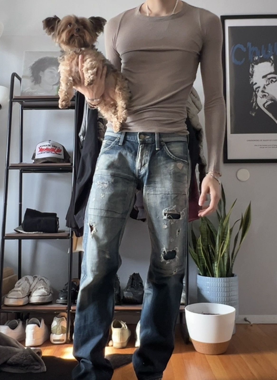 Lee × Vintage Lee Selvedge Boro Style Sashiko Denim Japan Edition Size US 31 - 3 Thumbnail