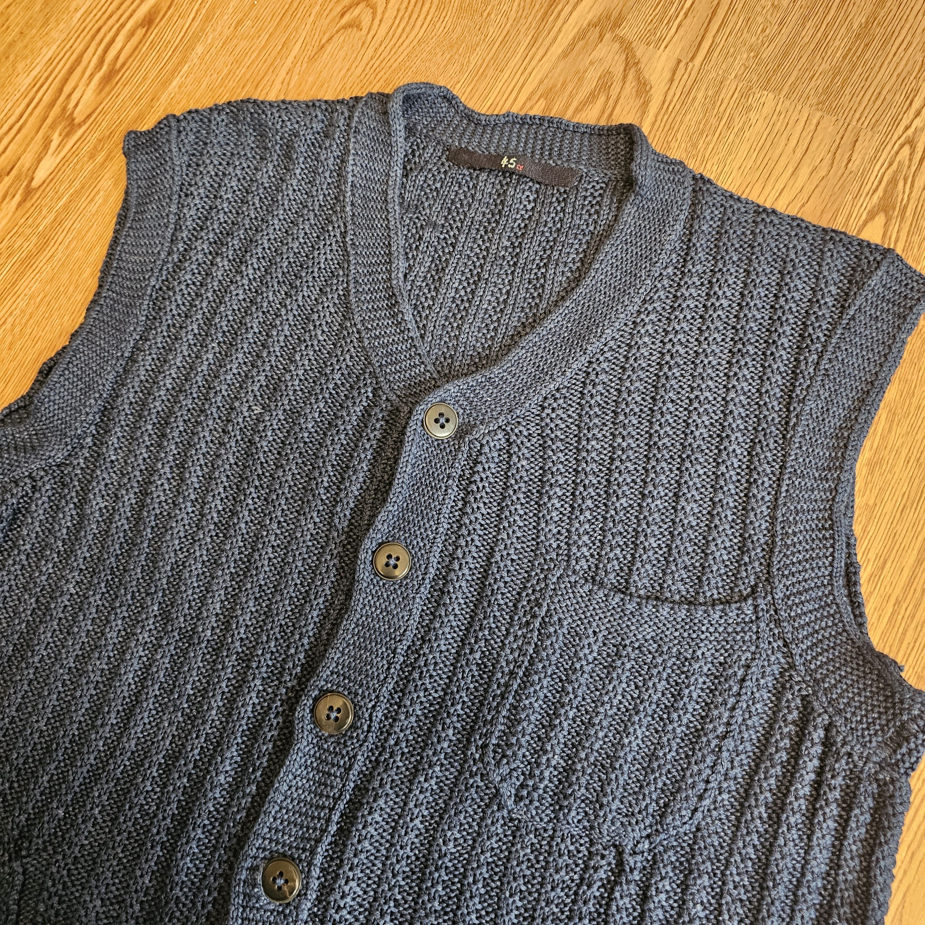 45rpm Vintage 45Rpm Blue indigo Knit Vest Size US M / EU 48-50 / 2 - 7 Thumbnail