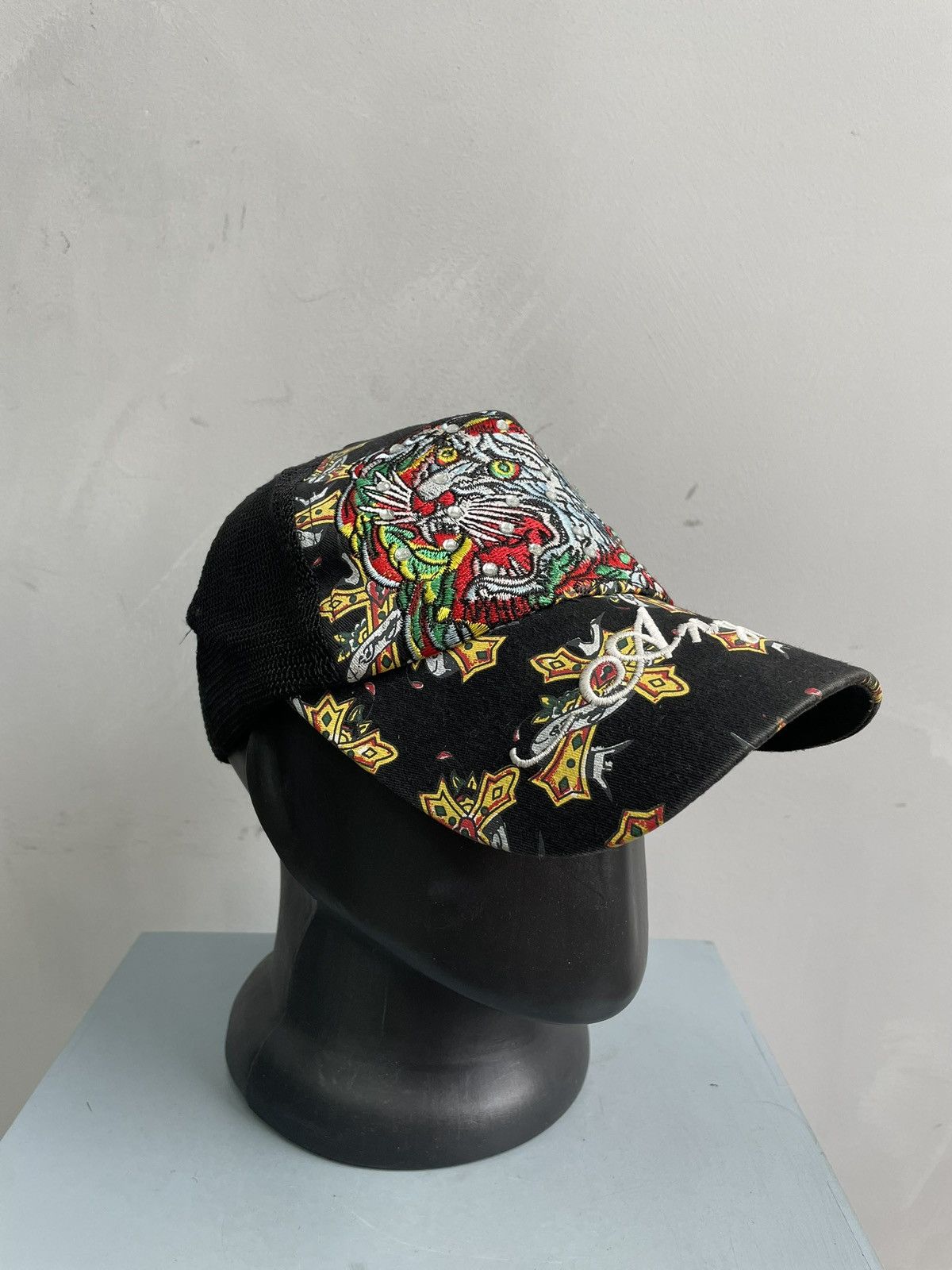 Christian Audigier Strass hype big logo Ed Hardy style cap hat y2k Size ONE SIZE - 8 Thumbnail