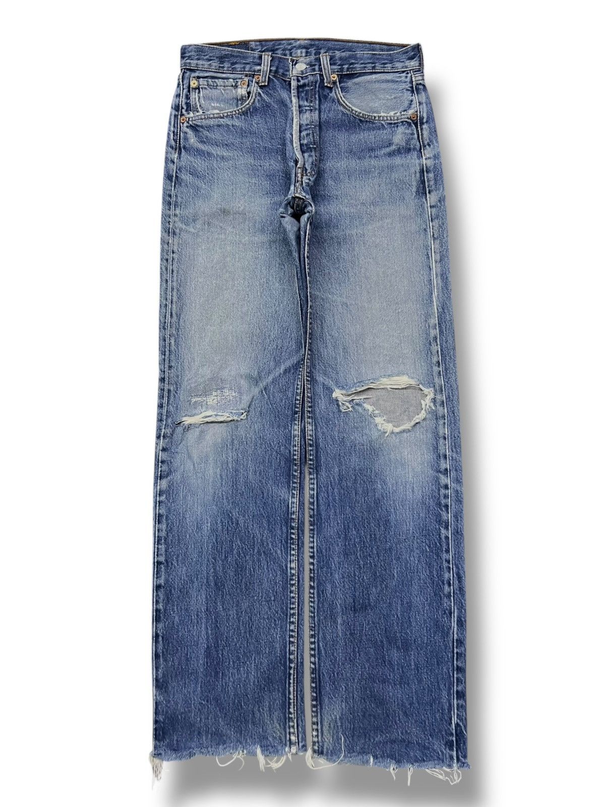 Levi's Vintage 90s Levi’s 501 - Faded, Ripped & Distressed Denim Size US 30 / EU 46 - 2 Thumbnail