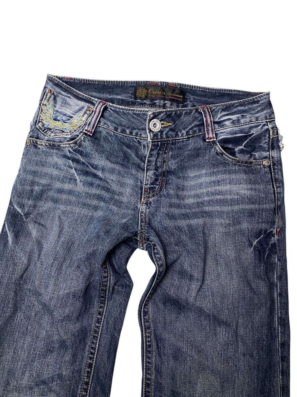 If Six Was Nine 2000's Oririn Wings Seawash Studded Flared Jeans Size US 28 / EU 44 - 5 Thumbnail